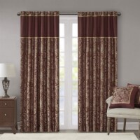 Madison Park Aubrey Window Curtain Pair, 50 x 84 (2), Burgundy