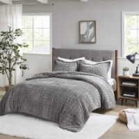 Madison Park Polar Faux Fur Down Alternative Comforter Set - 2 pc - Gray