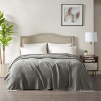 Ink and Ivy INK+IVY Bree Knit Blanket 3-Color Option Charcoal Full - Queen