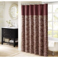 Aubrey Polyester Jacquard Shower Curtain Burgundy 72x72