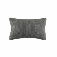 INK+IVY Bree Knit Oblong Pillow Cover, 12 x 20 , Charcoal