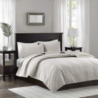Harper Velvet 3 Piece Coverlet Set Ivory King/Cal King
