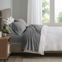 Smart Cool Microfiber King Bed Sheets, Casual Grey , 4-Piece