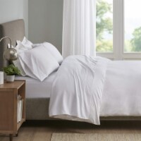 Smart Cool Microfiber Full Size Bed Sheets, Casual White , 4-Piece