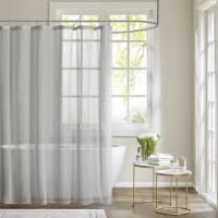 Anna Sheer Shower Curtain Grey 72x72