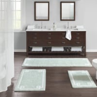 Madison Park Evan Cotton Tufted Washable Bath Mat, Luxury Solid Bathroom Rugs, 20X30, Seafoam