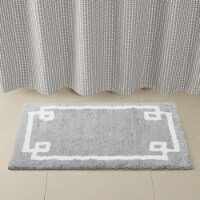 Madison Park Evan Cotton Tufted Washable Bath Mat, Luxury Solid Bathroom Rugs, 24X40, Grey