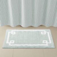 Madison Park Evan Cotton Tufted Washable Bath Mat, Luxury Solid Bathroom Rugs, 24X40, Seafoam