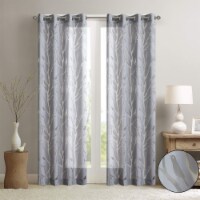 Averil Sheer Bird Window Panel Grey 84 Panel