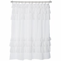 Grace White Shower Curtain, 72 X 72, White