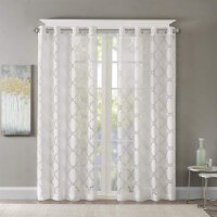 Madison Park Eden Fretwork Burnout Sheer Panel White 63 Panel