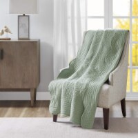 Tuscany Oversized Quilted Throw with Scalloped Edges Seafoam 60x72