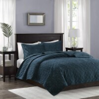 Harper Velvet 3 Piece Coverlet Set Teal Full/Queen