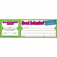 Scholastic Teaching Resources TF-1613-6 Good Behavior Ticket Awards, Pack of 6