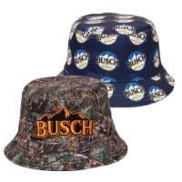 Busch  Beer Label All Over Reversible Camo Text Bucket Hat