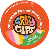 Crazy Cups Decaf Flavored Coffee Pods - Chocolate Peanut Butter Cup, 22 Count for Keurig K-Cu Perspective: Main