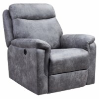 Metro Furniture 41.7  Traditional Fabric Power Recliner with USB port in Gray