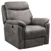 Metro Furniture 41.7  Traditional Fabric Power Recliner with USB port in Brown