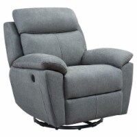Metro Furniture Fabric Glider and Swivel Power Recliner with USB port in Gray