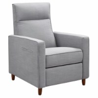 Metro Furniture 41.7  Modern Fabric Manual Recliner in Light Gray