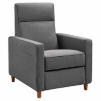 Metro Furniture 41.7  Modern Fabric Manual Recliner in Dark Gray