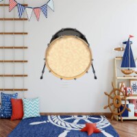 VWAQ Bass Drum Wall Decal - Music Instruments Vinyl Sticker Peel and Stick - HOL8