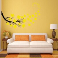 VWAQ Tree Branch Leaves Wall Sticker - Living Room Decal Decor - 37 PCS