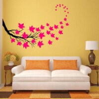 VWAQ Tree Branch Leaves Wall Sticker - Living Room Decal Decor - 37 PCS
