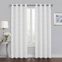 Quinn Geo 84-Inch Grommet 100% Blackout Window Curtain Panel in Navy 