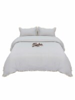 ZHH Crochet Shabby Chic Preppy Lace Duvet Cover Set with 1 Duvet Cover and 2 Pillow Shams