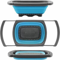 LMF GoBuddy BIG Collapsible Colander 6-Quart, Food Grade Kitchen Colanders - BLUE