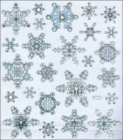 Sticker King Stickers-Silver & White Snowflakes