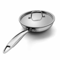 Innovaze 8-Inch Triple-Ply Stainless Steel Fry Pan with Lid