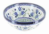 Blue Rose Polish Pottery Blue Tulip Small Serving Bowl