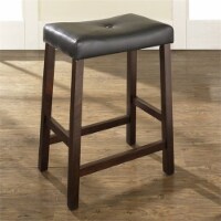 Wood 24 Counter Stool in Mahogany (Set of 2) Brown-Pemberly Row