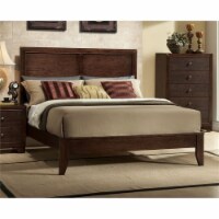 Bowery Hill Farmhouse Rubber Wood/Chip Board/Veneer Queen Panel Bed in Espresso