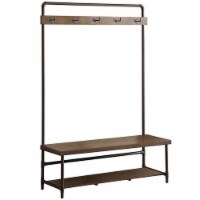Bowery Hill 5 Hook Metal Hall Tree in Chestnut and Dark Bronze