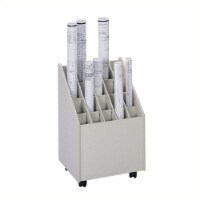 20 Compartment Mobile Roll Files Organizer in Putty Gray-Scranton & Co