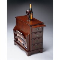 Beaumont Lane Wood Magazine Table in Plantation Cherry/Antique Brass