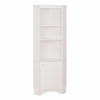 Atlin Designs Tall Corner Storage Cabinet in Elite White