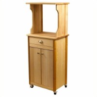 Wood Microwave Cart in Oiled in Brown-Pemberly Row