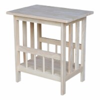 Wood Unfinished Mission Magazine End Table in Brown-Pemberly Row