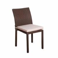 Pemberly Row 4 Piece Patio Dining Chair in Dark Brown