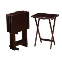 Bowery Hill 5-Piece Transitional Wood Tray Table Set in Cappuccino