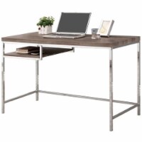 Bowery Hill Writing Desk in Weathered Gray and Chrome