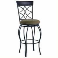 Pemberly Row 24  Swivel Counter Stool in Metallic Brown and Black
