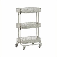 Pemberly Row Metal 3 Tier Cart in Cream