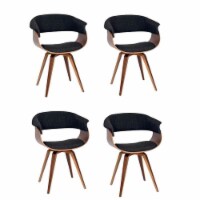 (Set of 4) Mid Century Modern Fabric Accent Chair in Charcoal