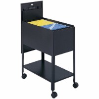Steel Extra Deep Mobile Letter Size Tub File with Lock in Black-Scranton & Co