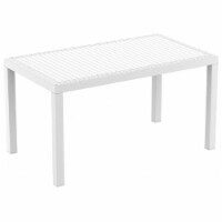 Atlin Designs 55  Wickerlook Patio Dining Table in White